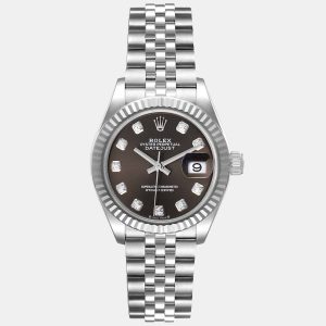 Rolex Dark Grey 18K White Gold And Stainless Steel Datejust 279174 Women's Wristwatch 28 mm, Watches - Luxury Closet catalog