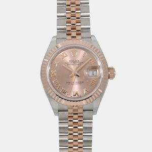 Rolex Pink 18k Rose Gold Diamond Stainless Steel Datejust 279171 Automatic Women's Wristwatch 28 mm, Watches - Luxury Closet catalog
