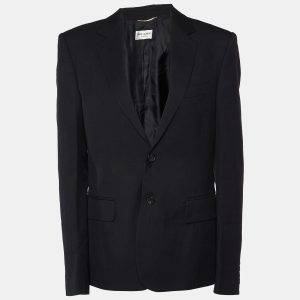Saint Laurent Paris Black Wool Gabardine Single Breasted Jacket L, Coats & Jackets - Luxury Closet catalog