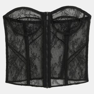 Saint Laurent Paris Black Lace Strapless Corset L (FR 40), Shirts & Tops - Luxury Closet catalog