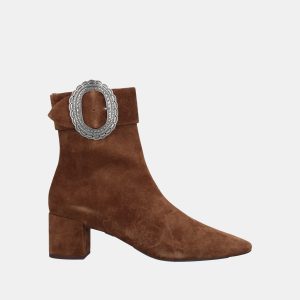 Saint Laurent Suede Buckle Detail Ankle Boots 40, Boots - Luxury Closet catalog