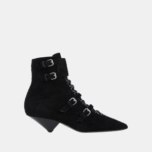 Saint Laurent Black Suede Ankle Boots 38, Boots - Luxury Closet catalog
