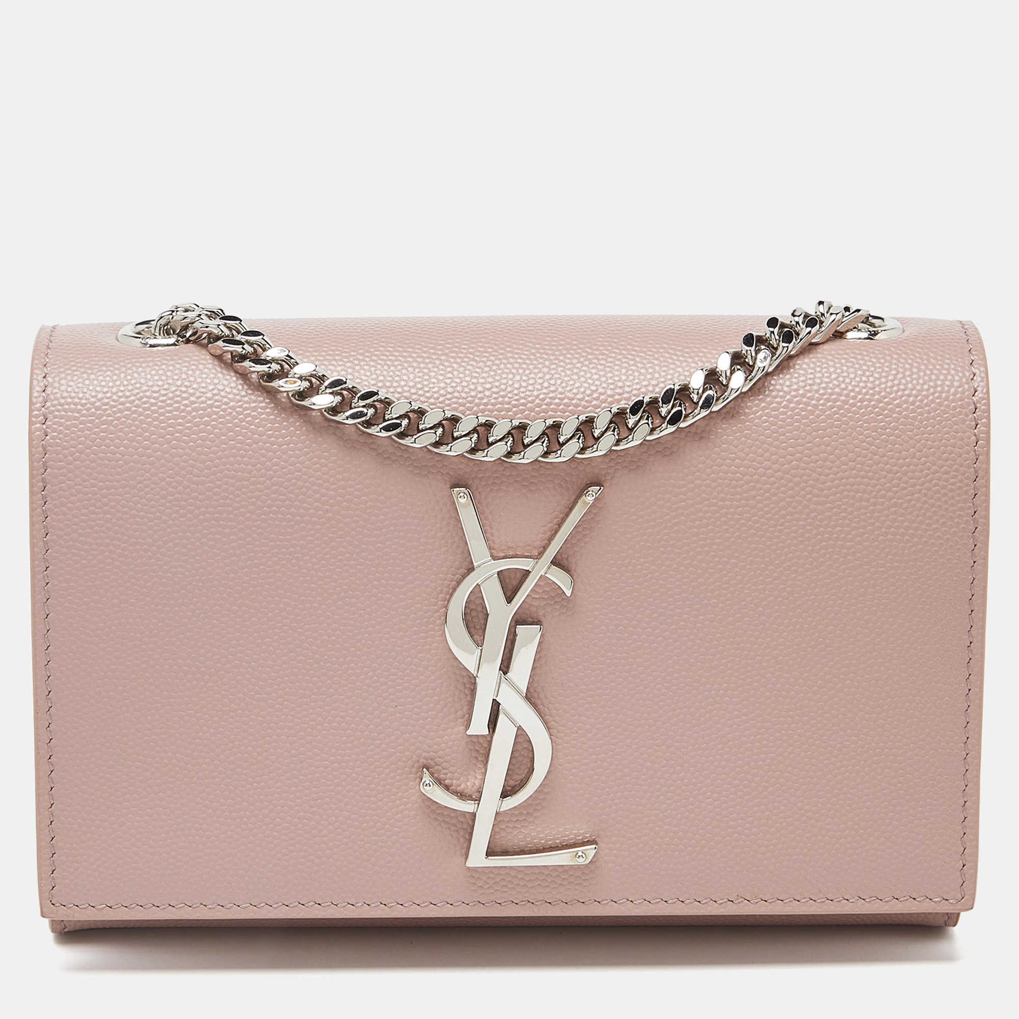 Saint Laurent Pink Leather Small Monogram Kate Wallet on Chain, Wallets & Money Clips - Luxury Closet catalog