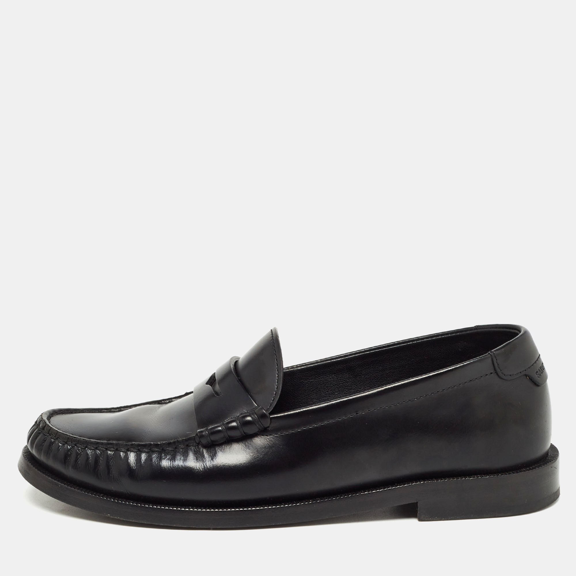 Saint Laurent Black Leather Slip On Loafers Size 35.5, Loafers & Slip-Ons - Luxury Closet catalog