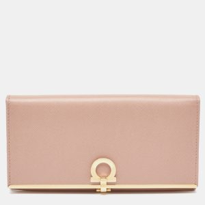 Salvatore Ferragamo Dusty Pink Leather Gancini Icona Continental Wallet, Wallets & Money Clips - Luxury Closet catalog