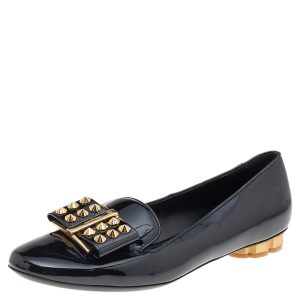 Salvatore Ferragamo Black Patent Leather Smoking Slippers Size 36.5, Loafers & Slip-Ons - Luxury Closet catalog