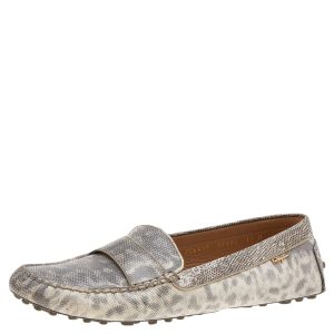Salvatore Ferragamo Grey Leather Slip on Loafers Size 41.5, Loafers & Slip-Ons - Luxury Closet catalog