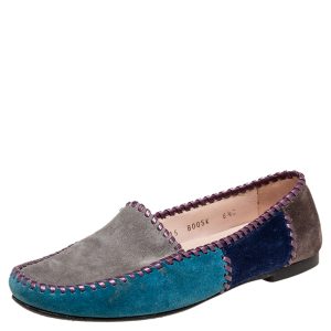 Salvatore Ferragamo Multicolor Suede Slip On Loafers Size 37.5, Loafers & Slip-Ons - Luxury Closet catalog