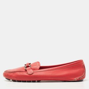 Salvatore Ferragamo Red Leather Gancini Slip On Loafers Size 37.5, Loafers & Slip-Ons - Luxury Closet catalog