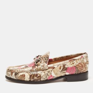 Salvatore Ferragamo Multicolor Flower Printed Leather Bit Slip On Loafers Size 40.5, Loafers & Slip-Ons - Luxury Closet catalog