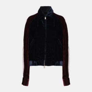 Stella McCartney Navy Blue Velvet Bomber Jacket XL (IT 48), Coats & Jackets - Luxury Closet catalog