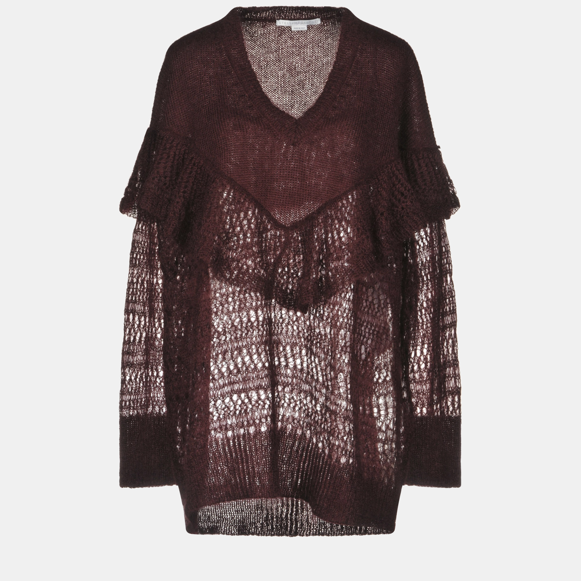 Stella McCartney Brown Mohair Wool Ruffled Sweater S (IT 38), Sweaters & Cardigans - Luxury Closet catalog