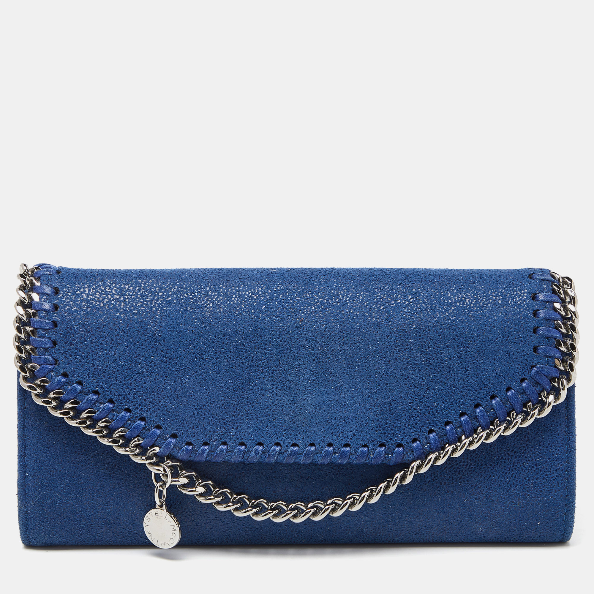 Stella McCartney Blue Shimmer Faux Suede Falabella Flap Wallet, Wallets & Money Clips - Luxury Closet catalog