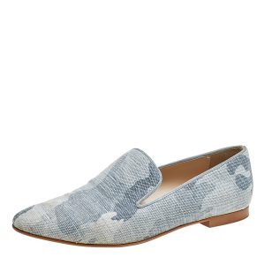 Stella McCartney Blue Camo Print Canvas Smoking Slippers Size 38, Loafers & Slip-Ons - Luxury Closet catalog