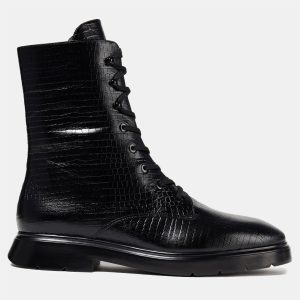 Stuart Weitzman Croc Embossed Leather Ankle Boots Size 37.5, Boots - Luxury Closet catalog