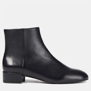 Stuart Weitzman Black Leather Zip Ankle Boots 37.5, Boots - Luxury Closet catalog