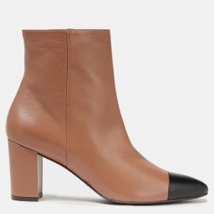 Stuart Weitzman Brow/Black Leather Ankle Boots 36, Boots - Luxury Closet catalog
