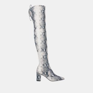 Stuart Weitzman Snake Print Fabric Over The Boots 36.5, Boots - Luxury Closet catalog