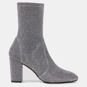 Stuart Weitzman Silver Lurex Sock Ankle Boots 36, Boots - Luxury Closet catalog