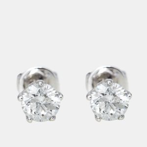 18k White Gold 0.9 ct Diamond Earrings, Earrings - Luxury Closet catalog