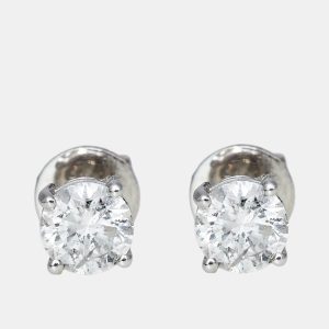 18k White Gold 1 ct Diamond Earrings, Earrings - Luxury Closet catalog