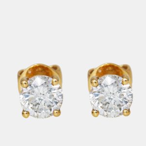 18k Yellow Gold 1.01 ct Diamond Earrings, Earrings - Luxury Closet catalog