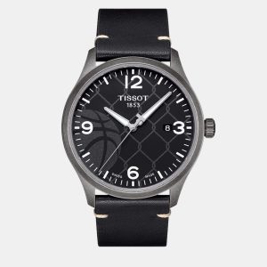 Tissot Black Leather Watch 42 mm, Watches - Luxury Closet catalog