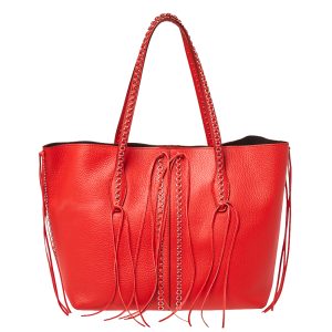 Tod's Red Leather ANJ Rings Shopper Tote, Tote Handbags - Luxury Closet catalog