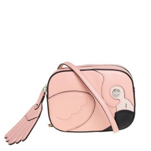 Tod's Pink Leather Flamingo Camera Crossbody Bag, Shoulder Bags - Luxury Closet catalog