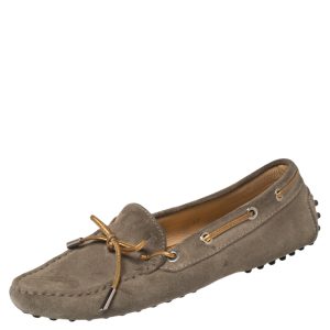 Tod's Beige Suede Bow Loafers Size 37, Loafers & Slip-Ons - Luxury Closet catalog
