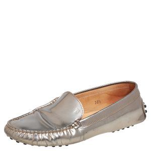 Tod's Silver Patent Leather Slip On Loafers Size 36.5, Loafers & Slip-Ons - Luxury Closet catalog