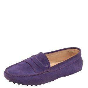 Tod's Purple Suede Penny Slip On Loafers Size 35.5, Loafers & Slip-Ons - Luxury Closet catalog
