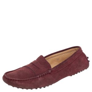 Tod's Burgundy Suede Gommino Slip On Loafers Size 37, Loafers & Slip-Ons - Luxury Closet catalog