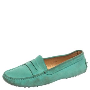 Tod's Green Suede Limited Edition Penny Loafers Size 38.5, Loafers & Slip-Ons - Luxury Closet catalog