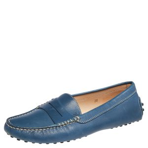 Tod's Blue Leather Gommino Driving Loafers Size 36, Loafers & Slip-Ons - Luxury Closet catalog