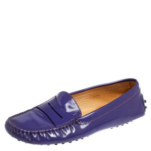 Tod's Purple Patent Leather Gommini Penny Loafers Size 37.5, Loafers & Slip-Ons - Luxury Closet catalog