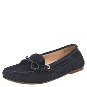 Tod's Navy Blue Leather Bow Slip On Loafers Size 36.5, Loafers & Slip-Ons - Luxury Closet catalog