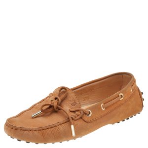 Tod's Tan Nubuck Leather Bow Slip On Loafers Size 37.5, Loafers & Slip-Ons - Luxury Closet catalog