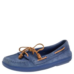 Tod's Blue Suede Lace Up Boat Loafers Size 38, Loafers & Slip-Ons - Luxury Closet catalog