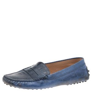 Tod's Blue Karung Gommino Slip On Loafers Size 37.5, Loafers & Slip-Ons - Luxury Closet catalog