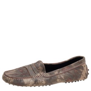 Tod's Brown Printed Suede Slip On Loafers Size 39, Loafers & Slip-Ons - Luxury Closet catalog