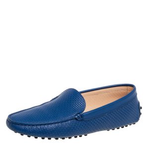 Tod's Royal Blue Perforated Leather Driver Loafers Size 38, Loafers & Slip-Ons - Luxury Closet catalog