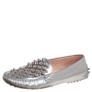Tod's Silver  Patent Leather  Studded  Loafers Size 36, Loafers & Slip-Ons - Luxury Closet catalog