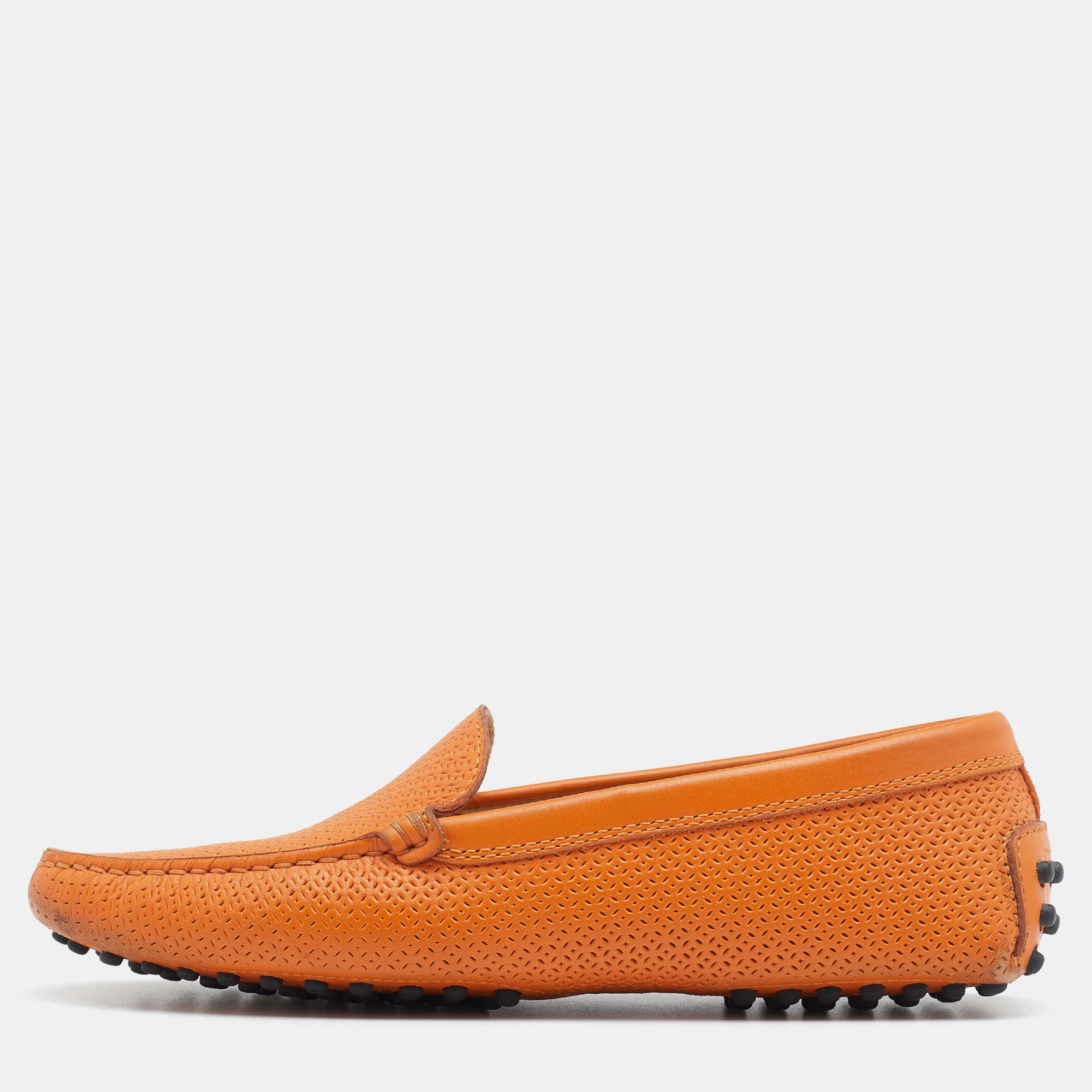 Tod's Orange Perforated Leather Slip On Loafers Size 36.5, Loafers & Slip-Ons - Luxury Closet catalog