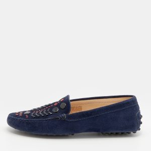 Tod's Navy Blue Suede Studded Slip On Loafers Size 37, Loafers & Slip-Ons - Luxury Closet catalog
