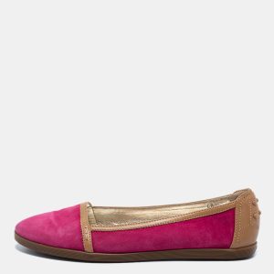 Tod's Pink/Brown Suede And Leather  Ballet Flats Size 40, Loafers & Slip-Ons - Luxury Closet catalog