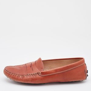 Tod's Rust Orange Leather City Gommino Slip On Loafers Size 40, Loafers & Slip-Ons - Luxury Closet catalog