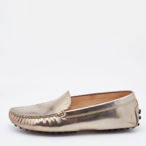 Tod's Light Gold Patent Leather Gommini Slip On Loafers Size 35, Loafers & Slip-Ons - Luxury Closet catalog