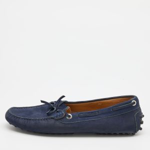 Tod's Navy Blue Nubuck Leather Bow Slip On Loafers Size 36, Loafers & Slip-Ons - Luxury Closet catalog