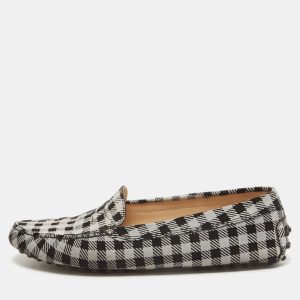 Tod's Black/White Printed Suede Penny Loafers Size 39, Loafers & Slip-Ons - Luxury Closet catalog